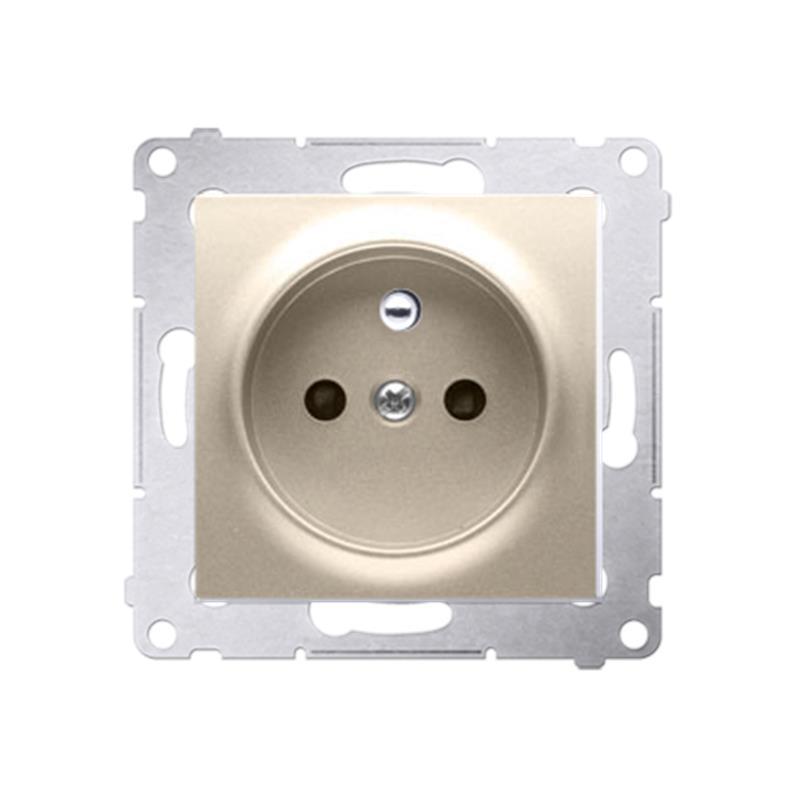 Simon 54 Premium złoty mat - gniazdo z uziemieniem i przesłonami DGZ1Z.01/44