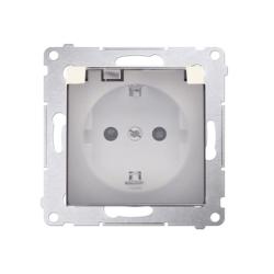 Simon 54 Premium kremowy - gniazdo z uziemieniem i przesłonami DGZ1CZ.01/41