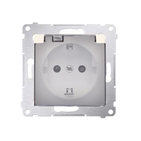 Simon 54 Premium kremowy - gniazdo z uziemieniem i przesłonami DGZ1CZ.01/41