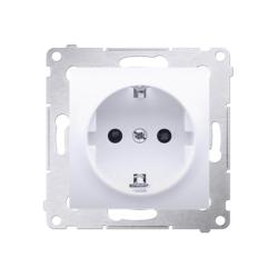 Simon 54 Premium biały - gniazdo z uziemieniem i przesłonami DGZ1CZ.01/11