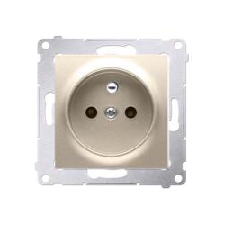 Simon 54 Premium złoty mat - gniazdo uziemieniem i przesłonami DGZ1CZ.01/44