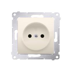 Simon 54 Premium kremowy - gniazdo bez uziemienia z przesłonami DG1Z.01/41