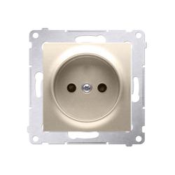 Simon 54 Premium złoty mat - gniazdo bez uziemienia z przesłonami DG1Z.01/44