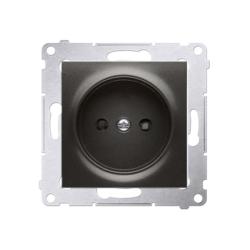 Simon 54 Premium antracyt - gniazdo bez uziemienia z przesłonami DG1Z.01/48