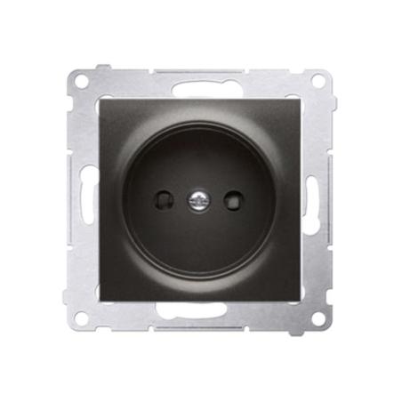 Simon 54 Premium antracyt - gniazdo bez uziemienia z przesłonami DG1Z.01/48