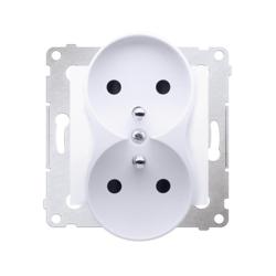 Simon 54 Premium biały - gniazdo podwójne z uziemieniem DGZ2MZ.01/11