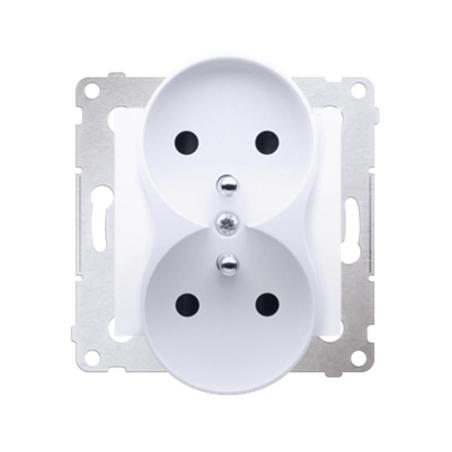 Simon 54 Premium biały - gniazdo podwójne z uziemieniem DGZ2MZ.01/11