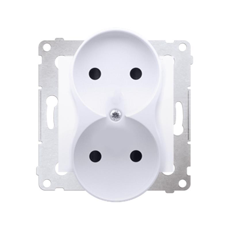 Simon 54 Premium biały - gniazdo podwójne bez uziemienia DG2MZ.01/11