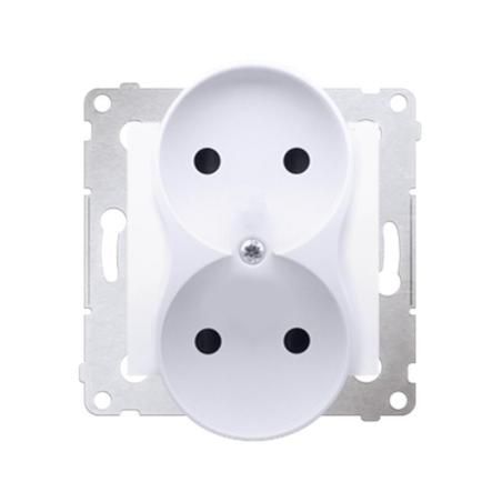 Simon 54 Premium biały - gniazdo podwójne bez uziemienia DG2MZ.01/11