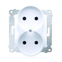 Simon 54 Premium biały - gniazdo podwójne bez uziemienia DG2MZ.01/11 Kontakt-Simon
