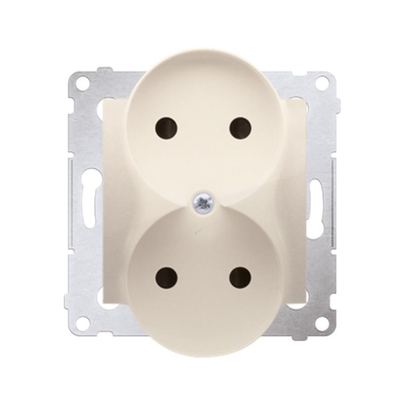 Simon 54 Premium kremowy - gniazdo podwójne bez uziemienia DG2MZ.01/41