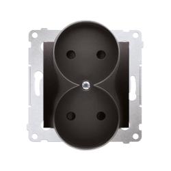 Simon 54 Premium antracyt - gniazdo podwójne bez uziemienia DG2MZ.01/48