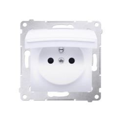 Simon 54 Premium biały - gniazdo z przesłonami i uszczelką ramki DGZ1BZ.01/11