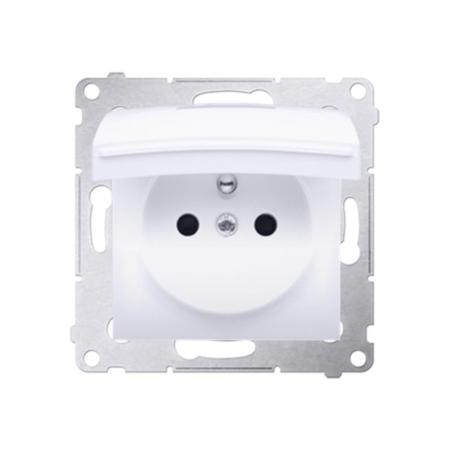 Simon 54 Premium biały - gniazdo z przesłonami i uszczelką ramki DGZ1BZ.01/11