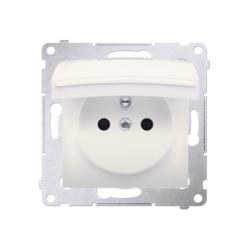 Simon 54 Premium kremowy - gniazdo z przesłonami i uszczelką ramki DGZ1BZ.01/41