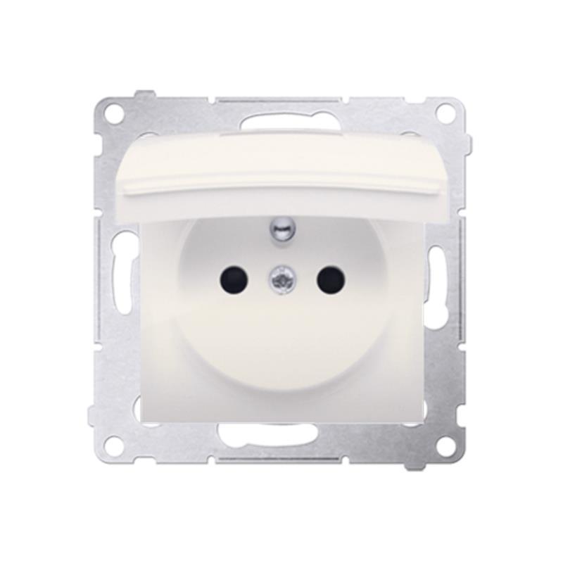 Simon 54 Premium kremowy - gniazdo z przesłonami i uszczelką ramki DGZ1BZ.01/41