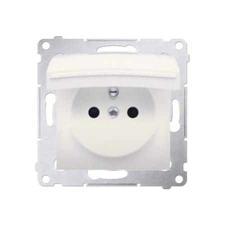 Simon 54 Premium kremowy - gniazdo z przesłonami i uszczelką ramki DGZ1BZ.01/41