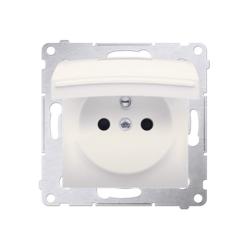 Simon 54 Premium kremowy - gniazdo z przesłonami bez uszczelki DGZ1BUZ.01/41