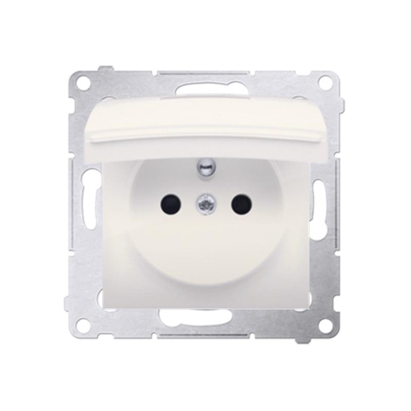 Simon 54 Premium kremowy - gniazdo z przesłonami bez uszczelki DGZ1BUZ.01/41