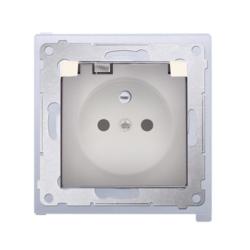 Simon 54 Premium kremowy - gniazdo z przesłonami z uszczelką DGZ1BZ.01/41A