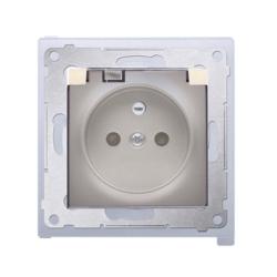 Simon 54 Premium złoty mat - gniazdo z przesłonami z uszczelką DGZ1BZ.01/44A