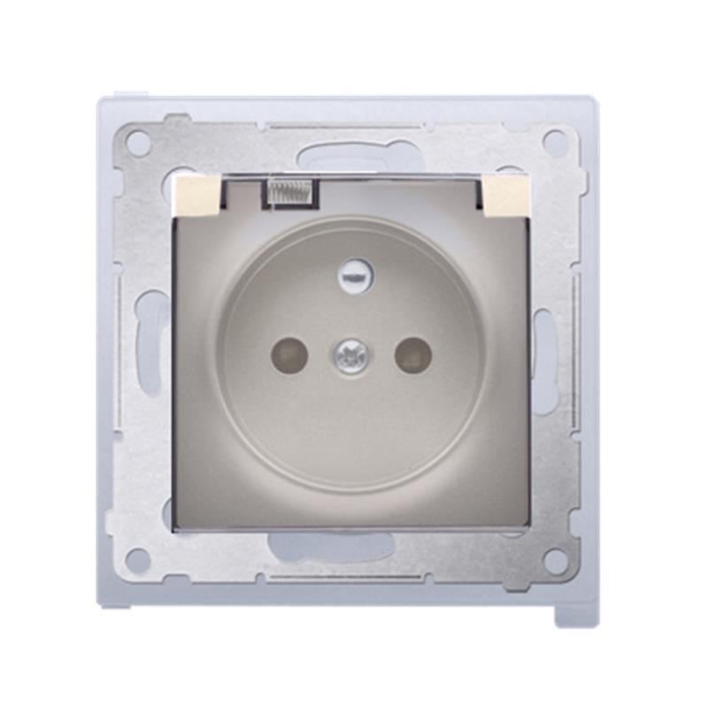 Simon 54 Premium złoty mat - gniazdo z przesłonami z uszczelką DGZ1BZ.01/44A