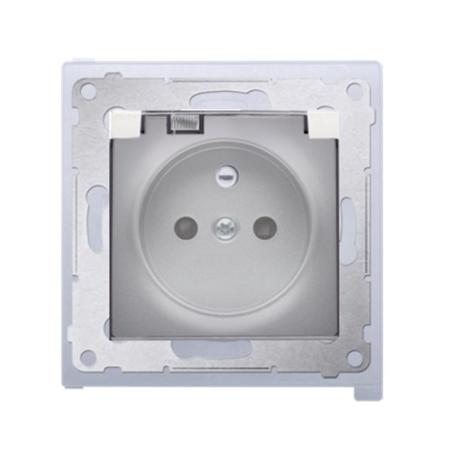 Simon 54 Premium srebrny mat - gniazdo z przesłonami z uszczelką DGZ1BZ.01/43A