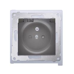 Simon 54 Premium antracyt - gniazdo z przesłonami z uszczelką DGZ1BZ.01/48A