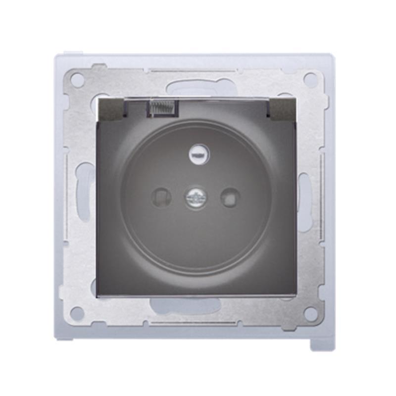 Simon 54 Premium antracyt - gniazdo z przesłonami z uszczelką DGZ1BZ.01/48A