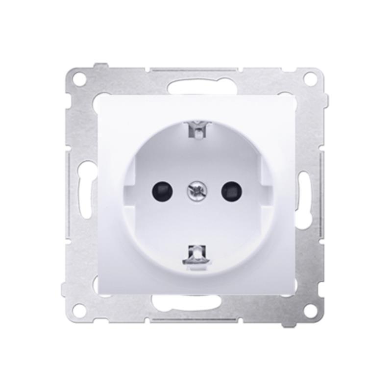 Simon 54 Premium biały - gniazdo schuko z przesłonami DGSz1Z.01/11