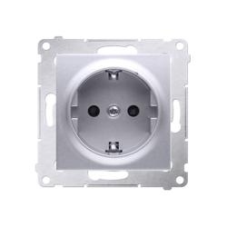 Simon 54 Premium srebrny mat - gniazdo schuko z przesłonami DGSz1Z.01/43