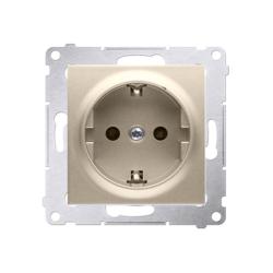 Simon 54 Premium złoty mat - gniazdo schuko z przesłonami DGSz1Z.01/44