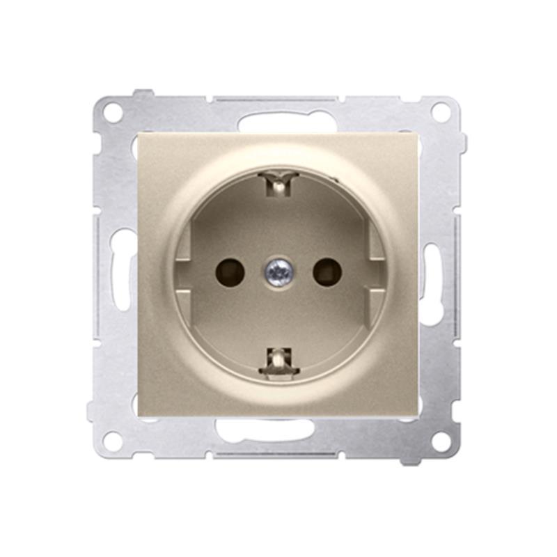 Simon 54 Premium złoty mat - gniazdo schuko z przesłonami DGSz1Z.01/44