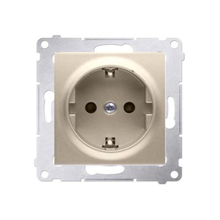 Simon 54 Premium złoty mat - gniazdo schuko z przesłonami DGSz1Z.01/44