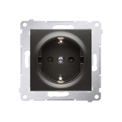 Simon 54 Premium antracyt - gniazdo schuko z przesłonami DGSz1Z.01/48