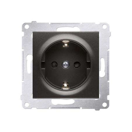 Simon 54 Premium antracyt - gniazdo schuko z przesłonami DGSz1Z.01/48