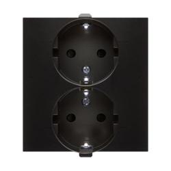 Simon 54 Premium antracyt - gniazdo schuko podwójne z przesłonami DGSz2Z/48