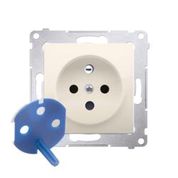 Simon 54 Premium kremowy - gniazdo DATA z kluczem uprawniającym DGD1.01/41