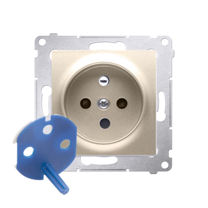 Simon 54 Premium złoty mat - gniazdo DATA z kluczem uprawniającym DGD1.01/44