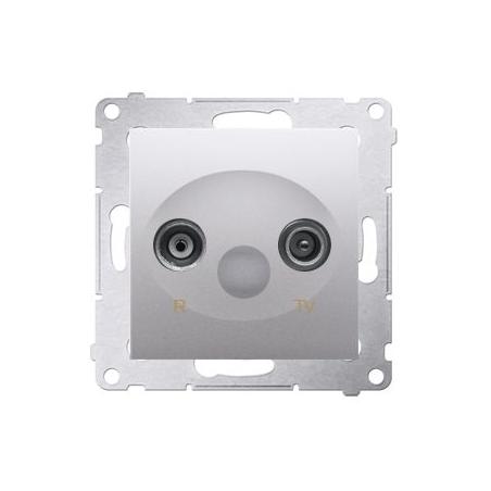 Simon 54 Premium srebrny mat - gniazdo antenowe RTV końcowe separowane DAK.01/43