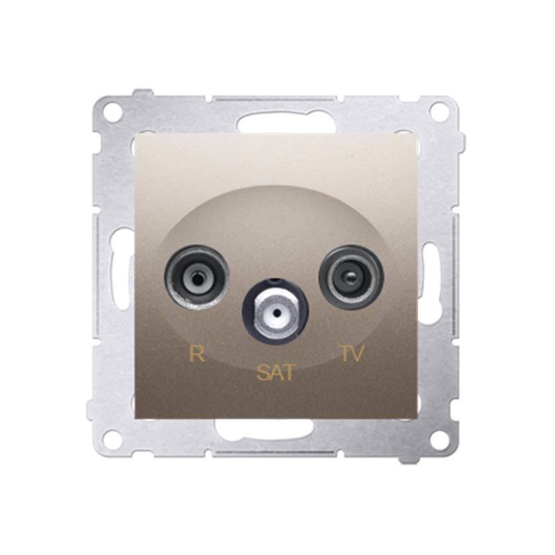 Simon 54 Premium złoty mat - gniazdo antenowe RTV-SAT końcowe DASK.01/44