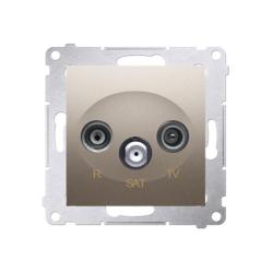 Simon 54 Premium złoty mat - gniazdo antenowe RTV-SAT przelotowe DASP.01/44