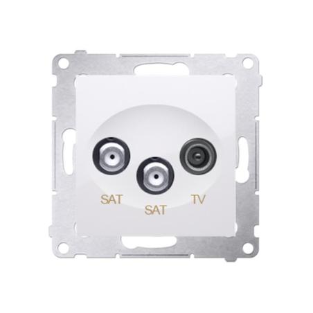 Simon 54 Premium biały - gniazdo antenowe satelitarne podwójne RTV-SAT-SAT DASK2.01/11