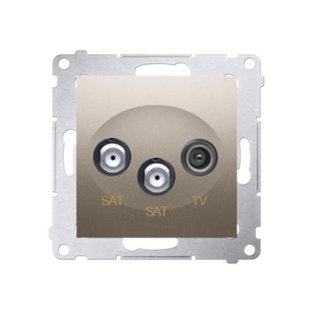 Simon 54 Premium złoty mat - gniazdo antenowe satelitarne podwójne RTV-SAT-SAT DASK2.01/44
