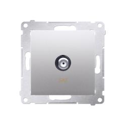 Simon 54 Premium srebrny mat - gniazdo antenowe typu F pojedyncze DASF1.01/43