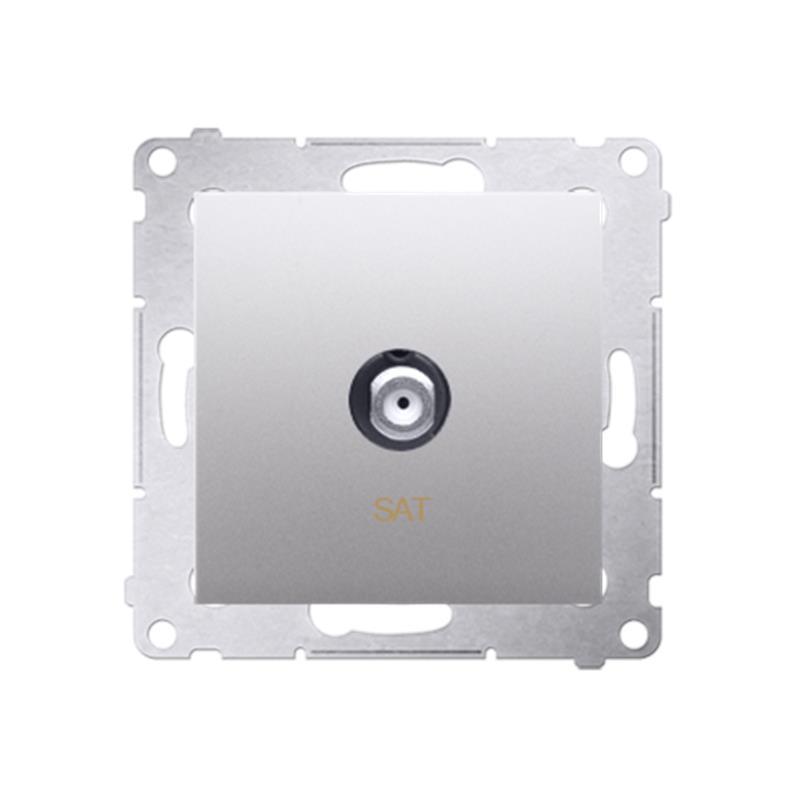 Simon 54 Premium srebrny mat - gniazdo antenowe typu F pojedyncze DASF1.01/43