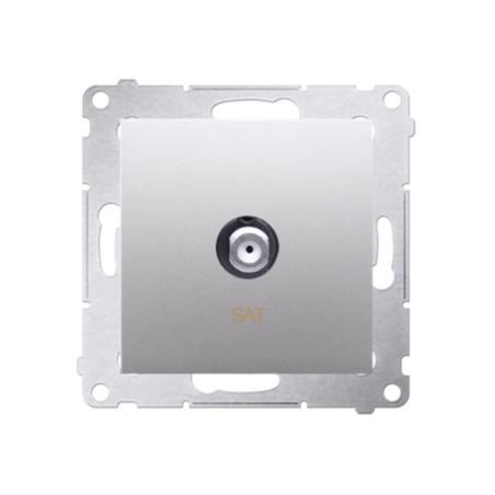 Simon 54 Premium srebrny mat - gniazdo antenowe typu F pojedyncze DASF1.01/43