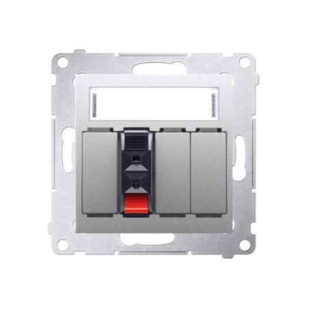 Simon 54 Premium srebrny mat - gniazdo głośnikowe 1-krotne DGL31.01/43