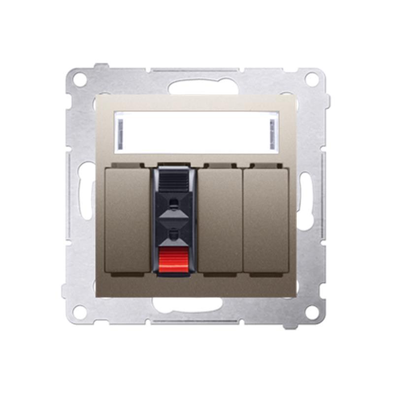 Simon 54 Premium złoty mat - gniazdo głośnikowe 1-krotne DGL31.01/44