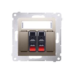 Simon 54 Premium złoty mat - gniazdo głośnikowe 2-krotne DGL32.01/44